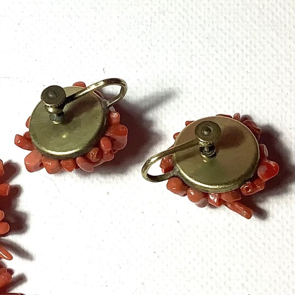 Antique Red Coral Necklace and Earrings - Picture 3 of 5